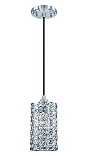 Doraimi Lighting Adjustable 1 Light Crystal Pendant With Brushed Nickel Finish Modern Concise Polyhedral,Opal Crystal Shade For Dining Room, Corridor,Living Room.led Bulb(Not Include) #TOP1