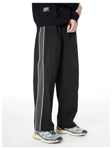 Milumia Men Colorblock Wide Leg Pants Drawstring Elastic Waist Casual Trousers with Pockets2