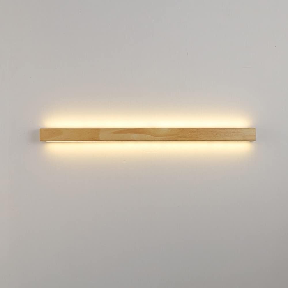 HXYSXHJUO Minimalist Linear Wall Light LED Nordic Wood Lamp Long Strip Vanity Sconce Wooden Decor Lantern for Bedroom Bedside Living Room Study Corridor Entryway Restaurant(Tricolor l
