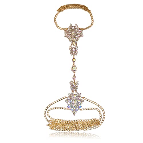 Nabroj Gold Body Chains Plus Size Body Chest Chain Jewelry For Women Sexy Iridescent Rhinestone Costume Jewelry Valentines Day Gifts-Stl01 Crystal #TOP2