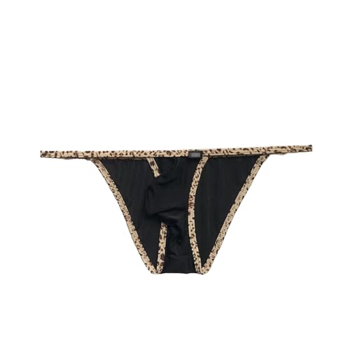 Men's Sexy Thong Briefs Leopard Pattern Print Bikini Underwear3
