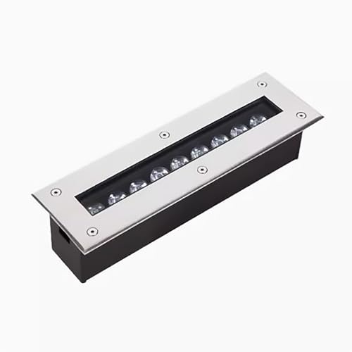 Luces LED para Exteriores - Lámpara de pie Rectangular de Vidrio Templado, IP67, Resistente al Agua y al Polvo, Foco empotrable Ultrafino, para pasarelas de Patio (Rojo, 48 W) (Amarillo, 12 W)