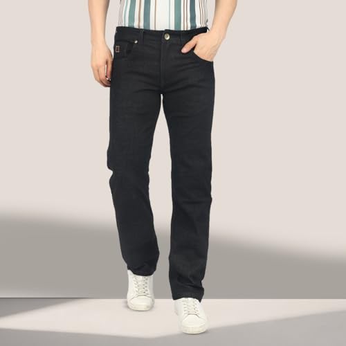 Image of Men's Premium Straight Fit Jeans | Cotton Rich Breathable Denim Pants for Men | Comfortable Regular Wear Casual Jeans