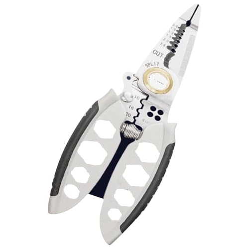 Pinza spelafili multiuso, pinza portatile con pinza spelafili crimpatrice laterale, taglia cavi, pinze spelafili resistenti, strumento professionale per crimpatura cavi elettrici per elettricisti