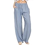 sommerhosen damen leinen 🌼【Gute Qualität】MoneRffi Damenhose aus leichtem und atmungsaktivem Material, enthält 65% Baumwolle 35% Polyester . Super weich, leicht, saugfähig, schnell trocknend und sehr angenehm zu tragen.