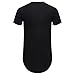 Aiyino Men's Hipster Hip Hop Ripped Round Hemline T Shirt with Side Zipper XL Black