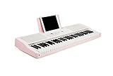 The ONE Smart Piano Keyboard with Lighted Keys, Electric Piano 61 keys, Home Digital Music Keyboard, Teaching Portable Keyboard Piano, Pink
