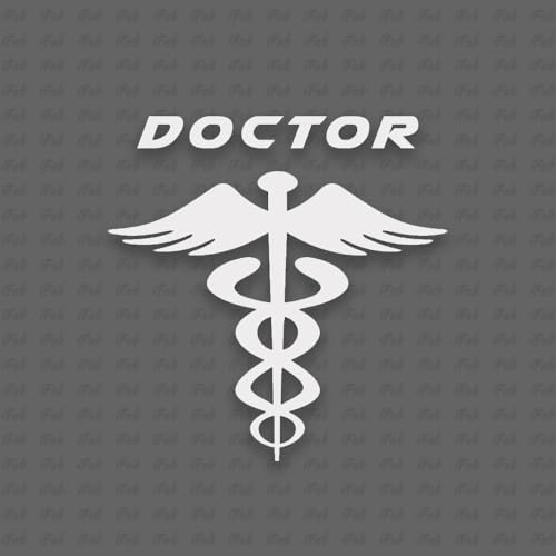 Image of Doctor Stickers for Car - Doctor Logo Reflector Sticker for Car, Waterproof Sticker, Size 10.5cm x 10.5cm (Pack of 2) (White)