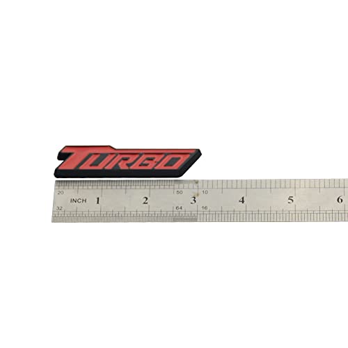 Image of 2 Pack Universal Metal Turbo Badge Emblem Car Auto Fender Trunk Tailgate Decal Sticker (Black Red)