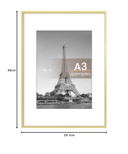 upsimples Cadre A3 Aluminium, Cadres Photo 29.7x42 cm, Doré, 1 Pack – vue 4
