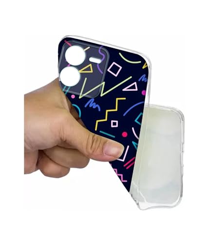 Image of Retro Abstract Printed Silicon Soft TPU Back Case Cover for iQOO Z9 5G, Multicolor