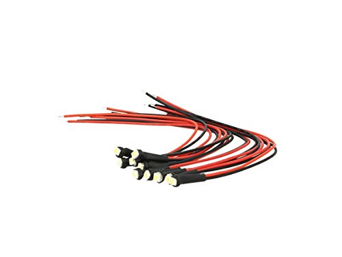 10 x Micro Mini lámpara LED con cable 24 V SMD 3528 luces indicadoras para equipación de camión o barco (rojo)