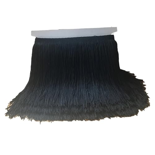 Encaje con flecos blancos de 10 metros, cinta de alta densidad para costura decorativa 4