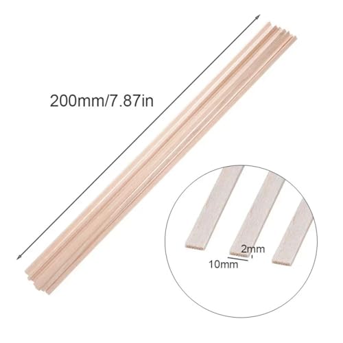 Batonnet en bois de précision, baguettes lisses 2x10mm