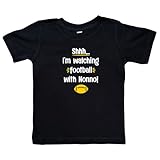 Shhh... I'm Watching Football with Nonno Black or White Toddler T-Shirt, Grandson or Granddaughter Present, Kid Shirt, Valentine's (Nonno Watching Football Shirt)