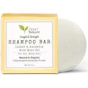 Shampoo Bar | Natural & Organic | For Hair Growth & Strengthening Weak Damaged Hair | Vegan | Eco Friendly | Travel | USA Made (Rice Bran Oil, Lemon, Gardenia 1-pack)
