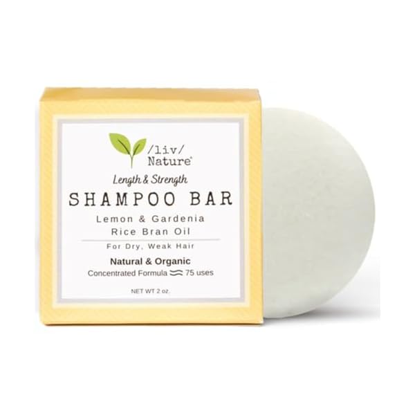 Shampoo Bar | Natural & Organic | For Hair Growth & Strengthening Weak Damaged Hair | Vegan | Eco Friendly | Travel | USA Made (Rice Bran Oil, Lemon, Gardenia 1-pack)