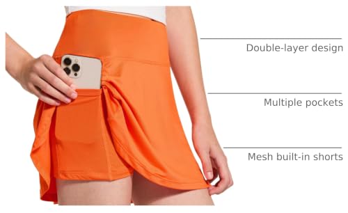 Image of FitsT4 Sports Girl's Golf Skirt Adjustable Waist Active Tennis Skort UPF50+
