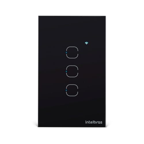 Interruptor Touch Inteligente 3 Teclas EIW 1003 Intelbras Preto