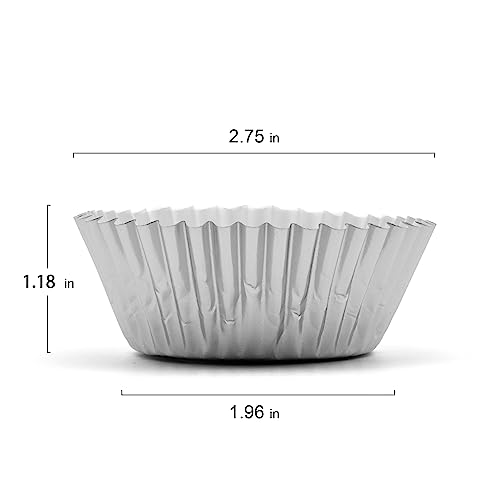Modengkongjian 200 Pcs Silver Foil Cupcake Liners Standard Baking Cups Muffin Paper Cases thumb #1