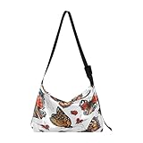 Bandoleras cruzadas de cuero para adultos, bolsas cruzadas deportivas para verano, insectos y mariposas, Varios colores, 1 size