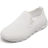 Tennis Shoes Women Running Walking Gym Slip on Sneakers Workout Athletic Breathable Fashion Sport Casual Shoe White Size 8.5
