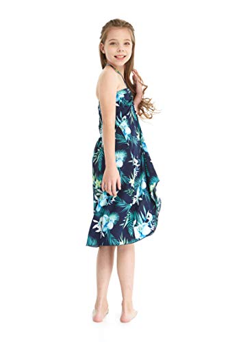 Image of Family Matching Hawaiian Clothes, Orchid Breeze Navy | Lightweight 100% rayon • Family matching outfits • Beach vacations • Luaus • Cruises • Family photos