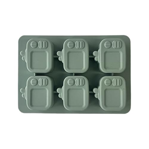 Molde para cubitos de hielo para cócteles | Molde de silicona con forma de televisión con tapa, con 6 cavidades y tapa para preparación de bebidas, vino, whisky, zumos, cócteles para casa y restauran
