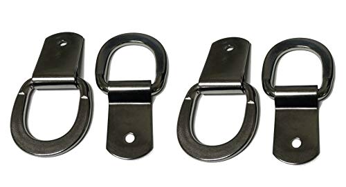Outfitters Supply Multi-Pack of Flat Saddle Dee Rings with Clips, Polished Stainless Steel, Use as Crupper or Breastcollar Attachment on a Riding Saddle, 1