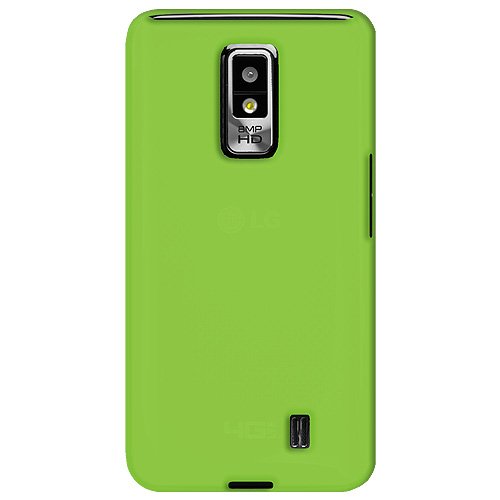 Amzer Silicone Jelly Skin Case Cover for LG Spectrum VS920 - Retail Packaging - Green