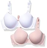 Fruit of the Loom Women's 2-Pack T-Shirt Bra, White/Blushing Rose, 34D