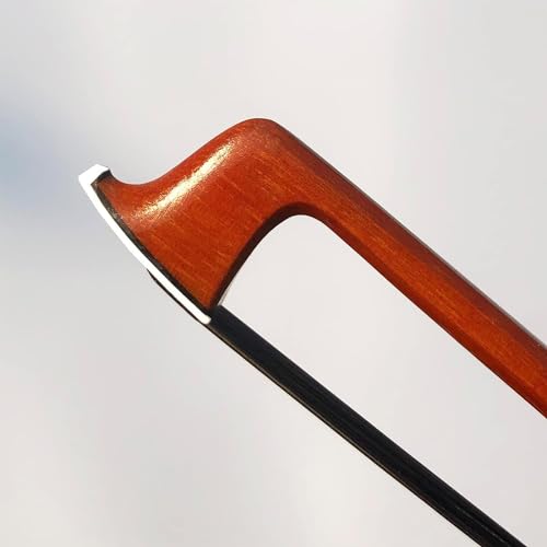 Image of Mozart Professional 4 /4 Brazilwood Violin Bow - Ebony Frog, Black Horsehair, Balanced Lightweight Design for Students & Advanced Players