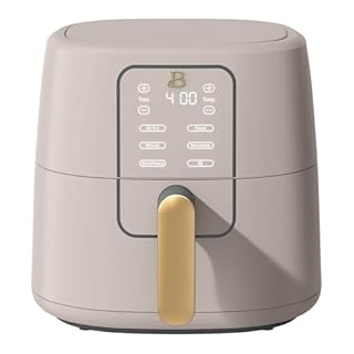 Beautiful 6 Qt Air Fryer with Touchscreen by Drew Barrymoree, TurboCrisp Technology, EverGood Ceramic Nonstick, 4 Functions (Porcini)