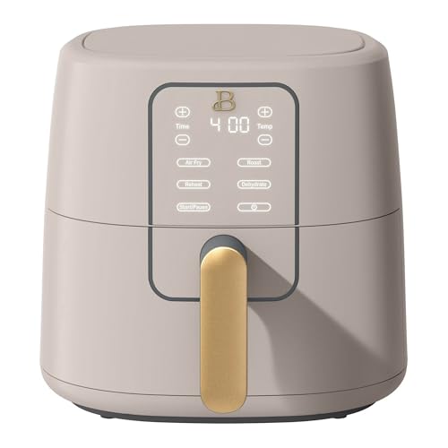 Beautiful 6 Qt Air Fryer with Touchscreen by Drew Barrymoree, TurboCrisp Technology, EverGood Ceramic Nonstick, 4 Functions (Porcini)