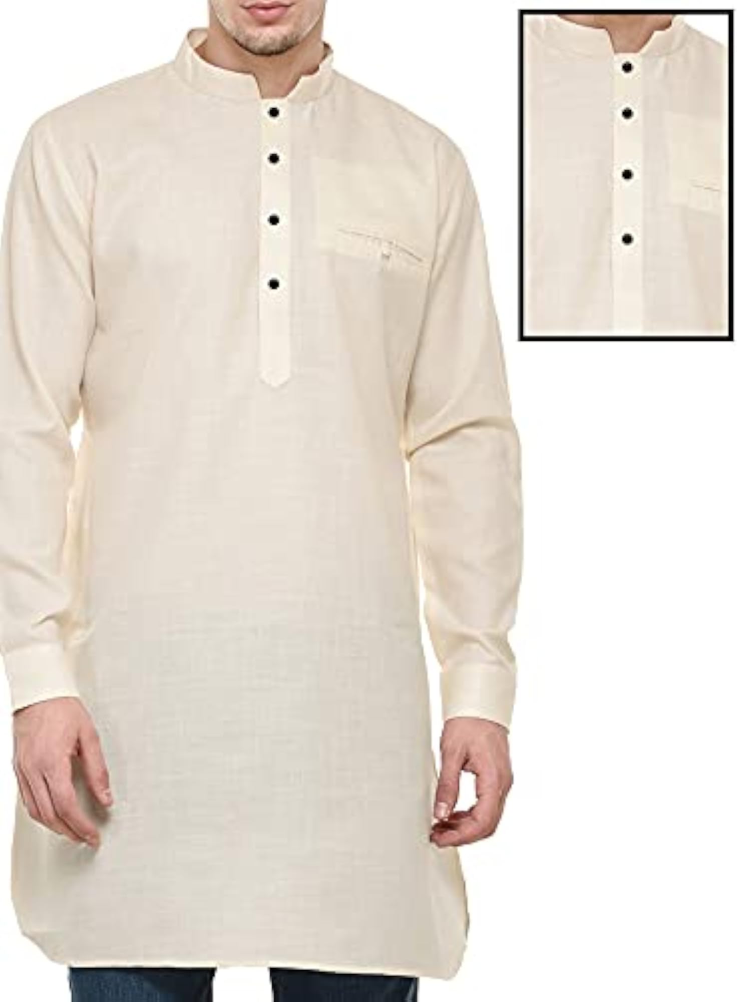 Brass Black and Silver Kurta Buttons, Unisex