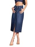Style : jupe midi | Fermeture : bouton et braguette zippée | Longueur : midi | Poches : 1 pièce de monnaie, 2 patchs et 2 poches latérales | Coupe : trapèze | Extensible : non | Taille : taille haute