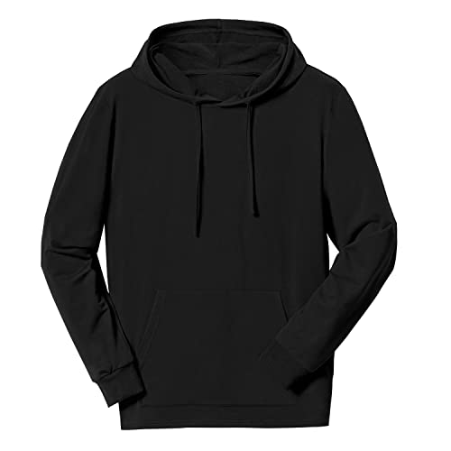 Idtswch Herren Big & Tall Pullover Hoodies Athletic Casual Drawstring Sweatshirts für Männer, schwarz, XX-Large Groß Cover