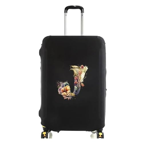 Luggage Cover Stretch Fabric Luggage Protective Cover Floral Letter Pattern Dust Anti-Scratch Suitcase Covers Suit for 18-32 Inch(8floral letter J,S(18-21 inch))