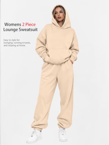 Image of AUTOMET Womens 2 Piece Lounge Sweatsuit Fall Fashion Matching Sweat Sets | Oversized Fall Hoodies & Baggy Jogger Sweatpants Fashion 2026 Outfits