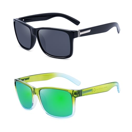 LECKIRUT Vintage Polarized Sunglasses Unisex Retro Square