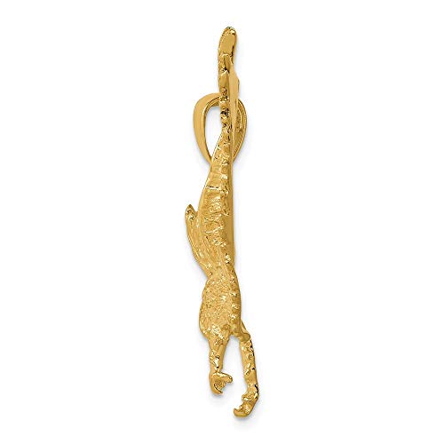 14K Yellow Gold Textured Eagle Landing Pendant #TOP1