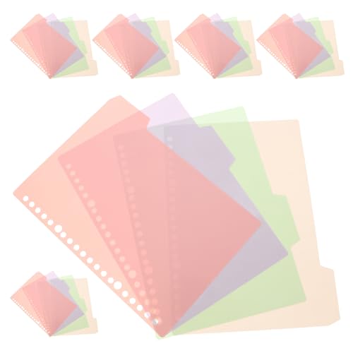 DINHEAROM タブ付きバインダー仕切り6セット:タブ付き美しいノート仕切り - バインダー用ページセパレーター - 学校プランナー用ファイルセクションオーガナイザー