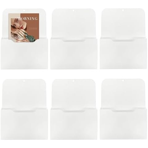 6pcs Magnetic File Holder ,Wall File Holder Letter Size Hanging Magnetic Paper Holder,Refrigerator Wall Storage, Teacher Supplies, Magazines And Document Storage For Office And Classrooms (White) Cover