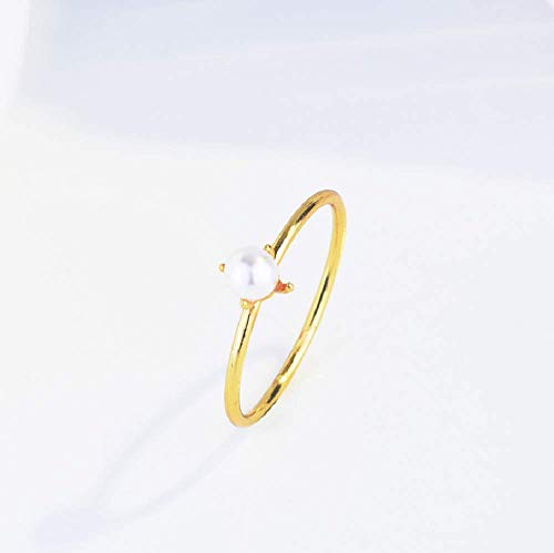 Women's 14k Yellow Gold Pearl Inlaid Pearl Ring Wedding Party Fashion Engagement Wedding Jewelry Size 6-104