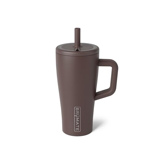 Image of BruMate Era 20 oz Tumbler with Handle and Straw | 100% Leakproof Insulated Tumbler with Lid and Straw | Made of Stainless Steel | Cup Holder Friendly Base | 20oz (Java)