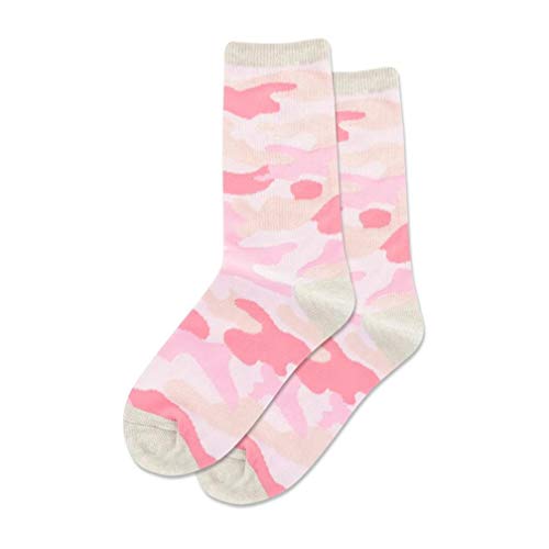 Hotsox Kid's Camouflage Crew Socks 1 Pair, Pink, Kid's Small/Medium