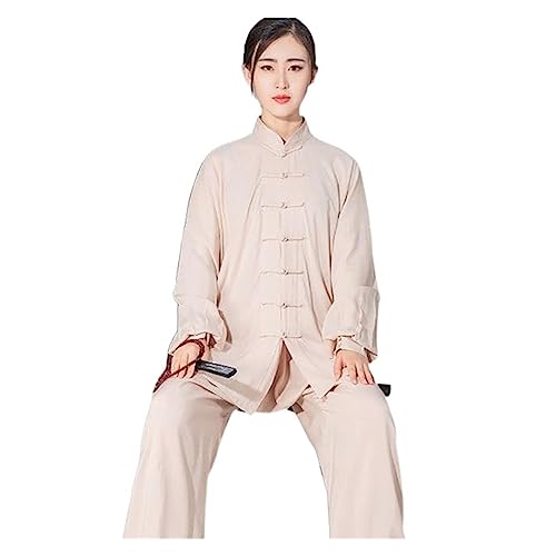 La mejor comparación de Ropa de Artes marciales disponible en línea para comprar. 43 JIMNOO Traje de Tai Chi de algodón Suave for Hombres y Mujeres, Uniforme de Artes Marciales Kung Fu Wushu, Chaqueta Wing Chun, Pantalones (Color : Beige, Size : Medium)