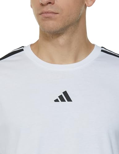 Image of adidas Men Cotton Striped Regular Fit T-Shirt