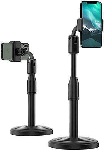 HOJI Tabletop Cell Phone Stand/Desktop Mobile Stand. Table Phone Holder for iPhone and All Smartphones, Mic Stand for Most Microphones.Height Adjustable with 360-degree Rotational Phone Holder-image-15