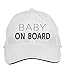 Makoroni - Baby ON Board Hat Adjustable Cap, DesU77 White